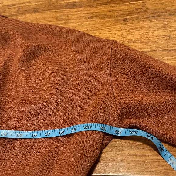 REVOLVE Line and Dot Burnt Orange Duster Open Front Cardigan w/ Belt & Pockets L - Picture 13 of 16